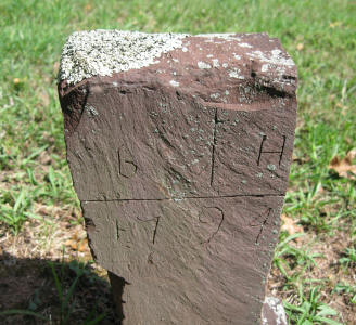 Grave of "G H 1794". Harley family burial grounds at Klein Meeting House. 