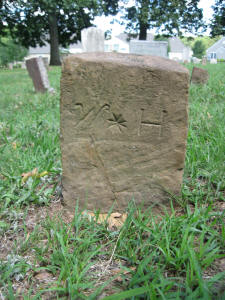 Grave of "W *  H". Harley family burial grounds at Klein Meeting House. 