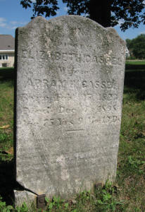 Grave of Elizabeth Rhodes Cassel (2/25/1823-12/8/1898), wife of Abraham Harley Cassel (9/21/1820-4/23/1908). Harley family burial grounds at Klein Meeting House.